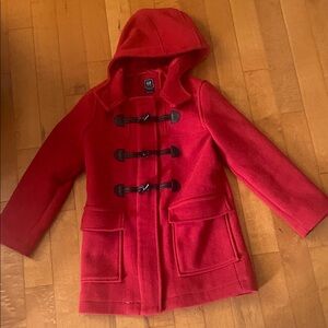 GAP Kids Red Hooded Pea Coat